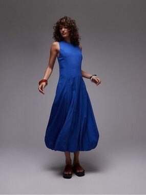 Mango Drape Hem Midi Dress